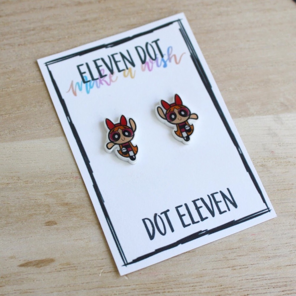 The Powerpuff Girls PPG Blossom Flying Earrings